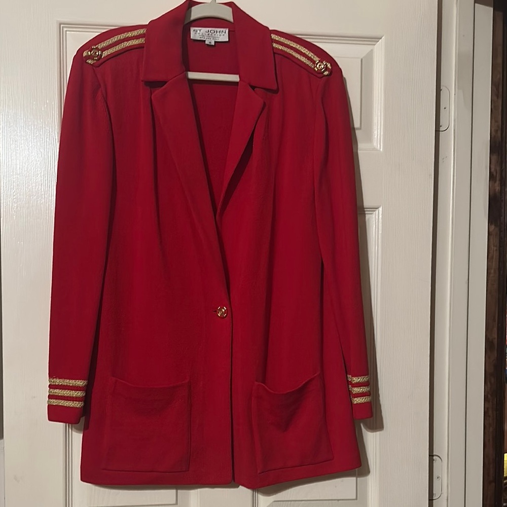 St John Red and Gold Blazer with Professional Tailoring